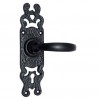 "Zerubbabel" Black Iron Door Handle with Plate 